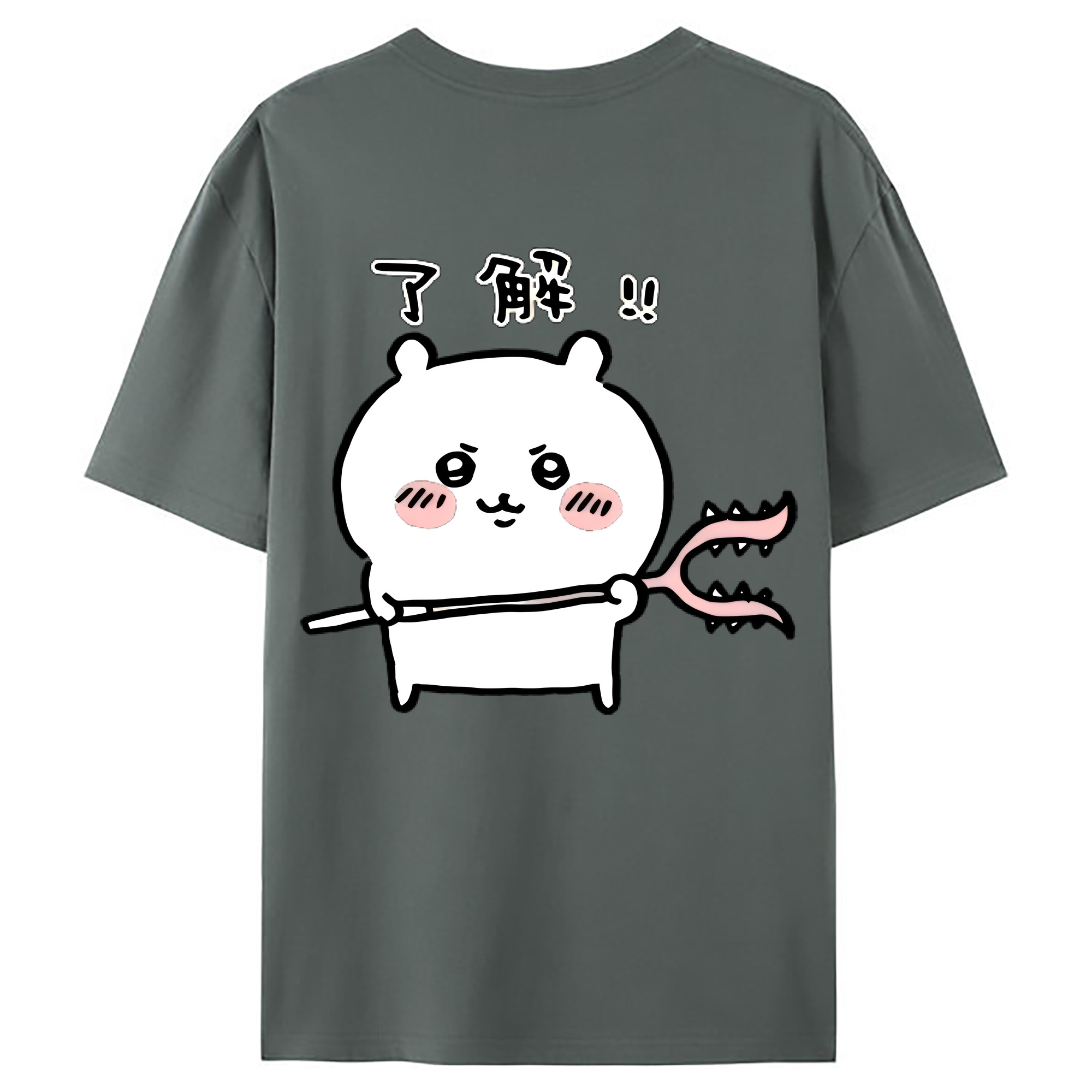 （画像用） ちいかわ ちいかわ Chii-kawa chiikawa 綿100％ メンズ半袖Tシャツ（バックプリント） 通気性